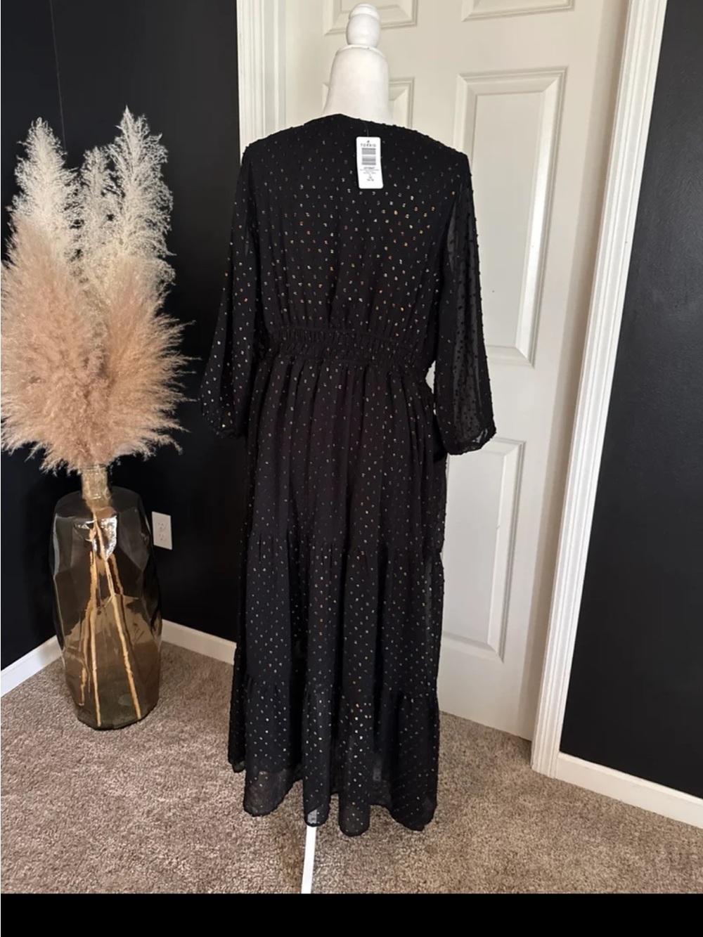 NWT TORRID Y-Neck Polka Dot Maxi Dress size 1 or 1XL - Picture 7 of 12